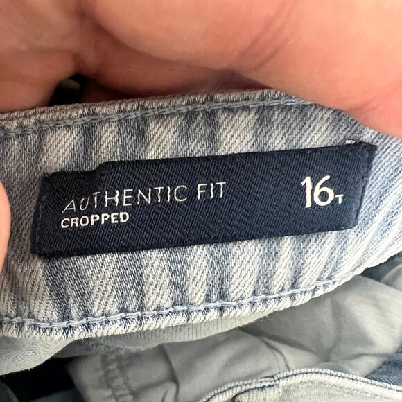 J. JILL DENIM Women's 16T Tall Blue Authentic Fit Crop Light Wash Raw Hem Jeans - Picture 5 of 10